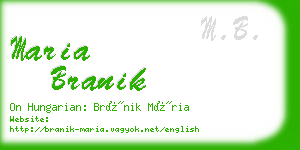 maria branik business card
